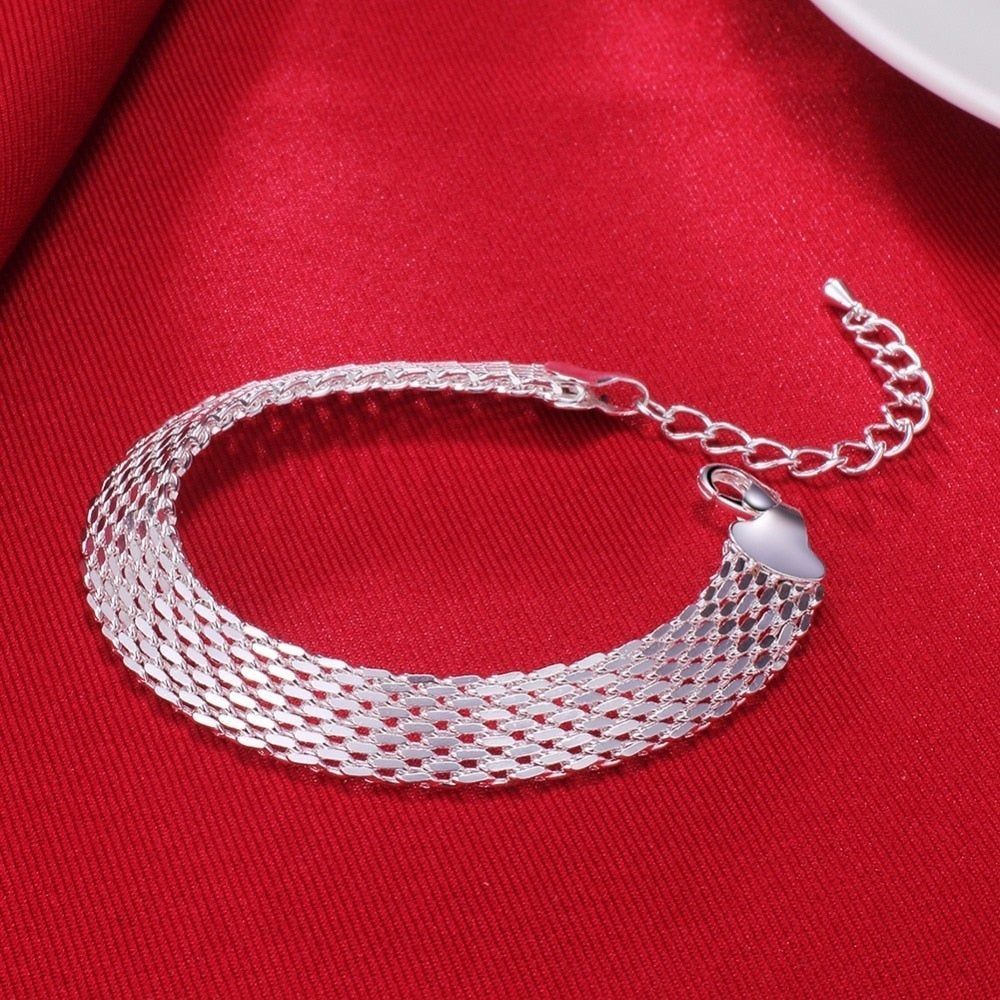 925 Sterling Silver Bracelets Charm Jewelry Cuff Simple GJS0209 - Touchy Style