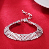 925 Sterling Silver Bracelets Charm Jewelry Cuff Simple GJS0209 - Touchy Style .