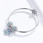 925 Sterling Silver Bracelets Charm Jewelry Winter Snowflake SCB833 - Touchy Style .