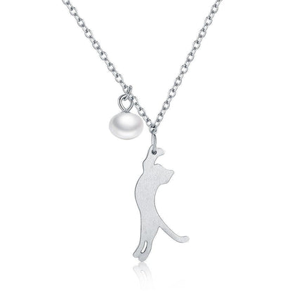 925 Sterling Silver Cute Kitten Cat Pendant Necklace Charm Jewelry - Touchy Style