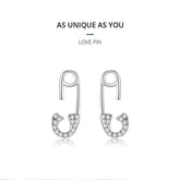 925 Sterling Silver Earrings Charm Jewelry Love Pin 