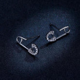 925 Sterling Silver Earrings Charm Jewelry Love Pin 