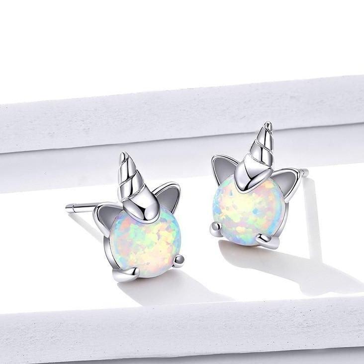 925 Sterling Silver Earrings Charm Jewelry Opal SCE737 - Touchy Style