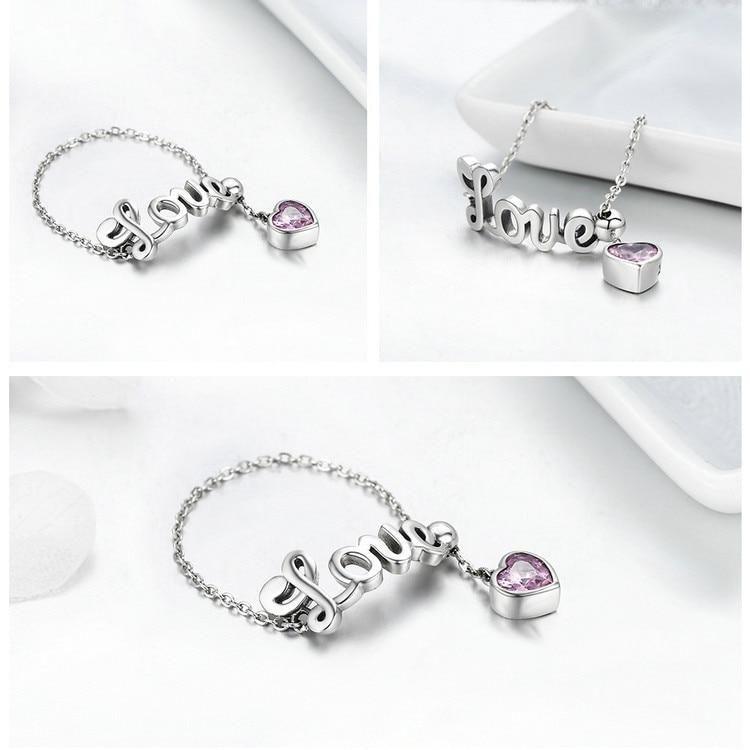 925 Sterling Silver Finger Rings Charm Jewelry Love Letters SCR246 - Touchy Style