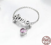 925 Sterling Silver Finger Rings Charm Jewelry Love Letters SCR246 - Touchy Style .