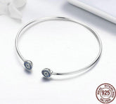 925 Sterling Silver Lucky Blue Eyes Bangle & Bracelet Charm Jewelry 