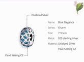 925 Sterling Silver Pendant Charm Jewelry PCJBOS08 Blue Zircon Open Beads Without Chain - Touchy Style .