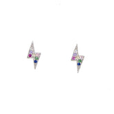 925 Sterling Silver Rainbow Blight Earrings Charm Jewelry - Touchy Style .