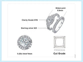 925 Sterling Silver Simulated Diamond Finger Rings Charm Jewelry Set JOS1154 - Touchy Style