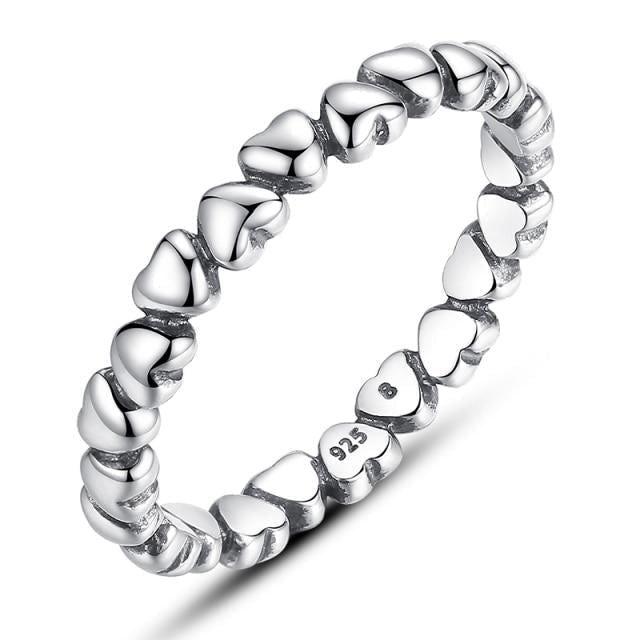 925 Sterling Silver Star Trail Stackable Finger Rings Charm Jewelry 