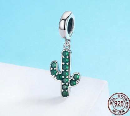 925 Sterling Silver Strong Cactus Pendant Charm Jewelry Without Chain - Touchy Style