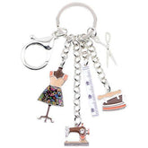 Acrylic Machine Scissor Pattern Sewing Tools Unique Key Chain BOS0123 - Touchy Style .