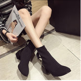 Ankle Boots Fashion Comfortable Socks Thick Women&