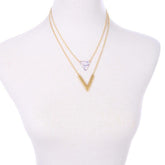 Artificial Marble Triangle Pendant Multi-Layer Necklaces Charm Jewelry KMOS0400 - Touchy Style