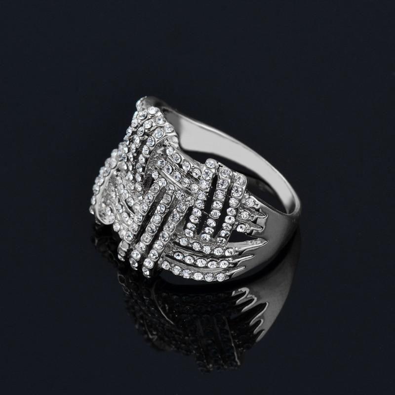 Big Hollow Weave Shaped Finger Rings Charm Jewelry - Touchy Style