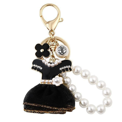 Black Fashion Dress With Pearl Unique Key Chain C5034 - Touchy Style