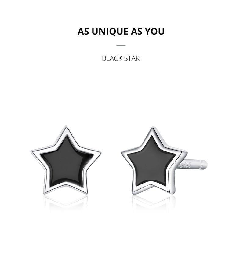 Black Mini Star - Stud Earrings Charm Jewelry - BSE275 - Touchy Style