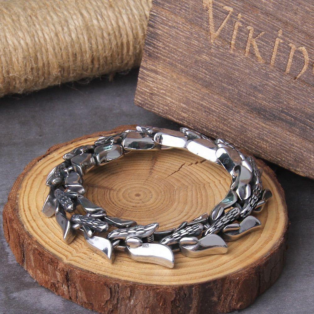 Black Ouroboros Fashion Stainless Steel Bracelets Charm Jewelry BCJNVS32 For Men&