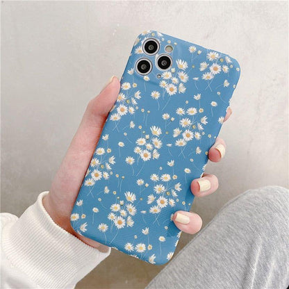 Blue Daisy Flower Cute Phone Cases For iPhone 13 12 Pro 11 Pro Max XR X XS Max 7 8Plus - Touchy Style