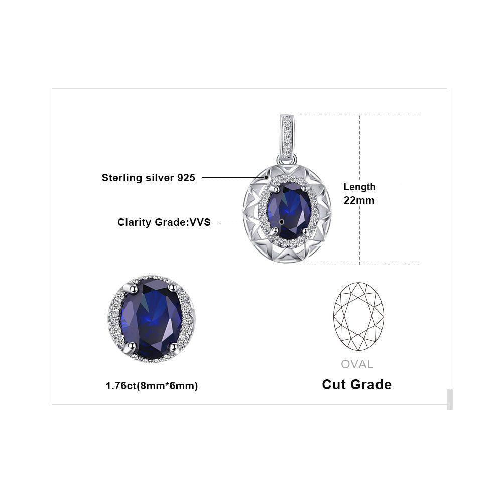 Blue Sapphire Pendant Charm Jewelry Without Chain - JOS0327 - Touchy Style