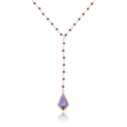 Bohemia Purple Crystal NKS211 Long Necklaces Charm Jewelry - Touchy Style