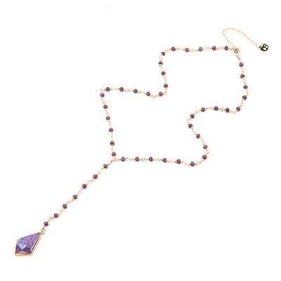 Bohemia Purple Crystal NKS211 Long Necklaces Charm Jewelry - Touchy Style