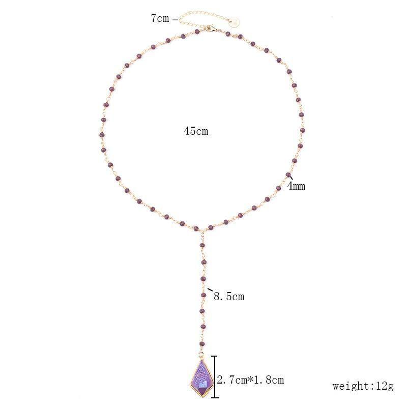 Bohemia Purple Crystal NKS211 Long Necklaces Charm Jewelry - Touchy Style