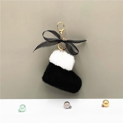 Boots Unique Keychains - Cute Bow Pendant - Cartoon Plush Ring - Touchy Style