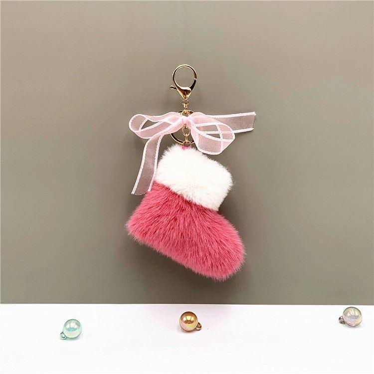 Boots Unique Keychains - Cute Bow Pendant - Cartoon Plush Ring - Touchy Style