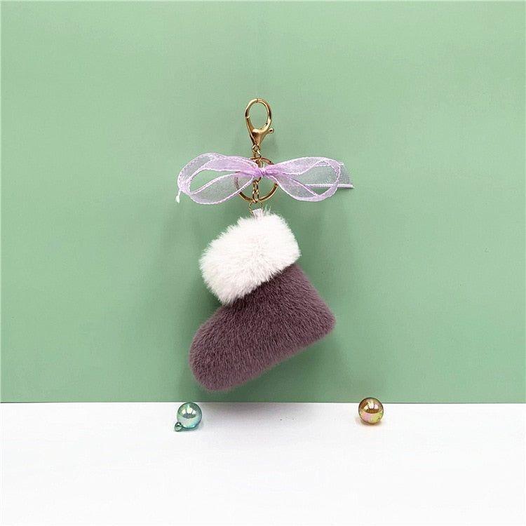 Boots Unique Keychains - Cute Bow Pendant - Cartoon Plush Ring - Touchy Style