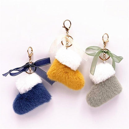 Boots Unique Keychains - Cute Bow Pendant - Cartoon Plush Ring - Touchy Style