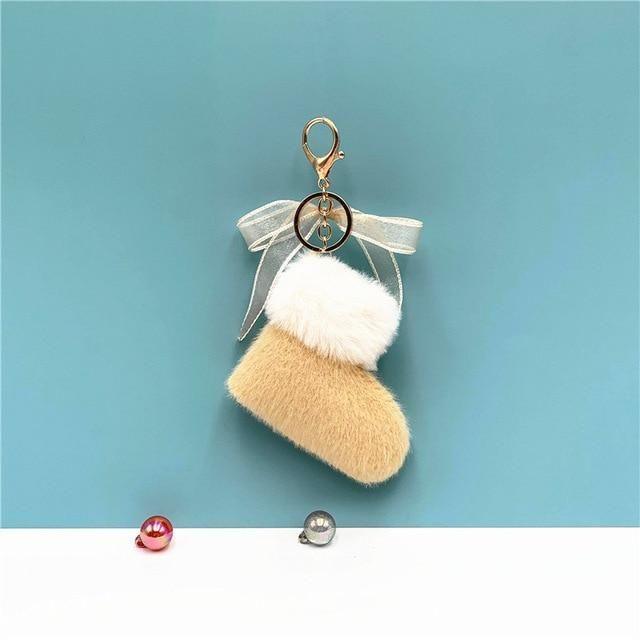 Boots Unique Keychains - Cute Bow Pendant - Cartoon Plush Ring - Touchy Style