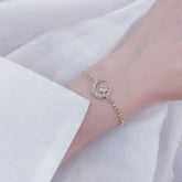 Bracelet Charm Jewelry 2021 Korean Crystal Flower Cubic Zirconia Pendant Shiny Rhinestone Bangle - Touchy Style