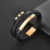 Bracelet Charm Jewelry 2021 woven Multi-layer Accessory Stainless Steel Leather Bracelet For Unisex - Touchy Style .