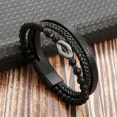 Bracelet Charm Jewelry 2021 woven Multi-layer Accessory Stainless Steel Leather Bracelet For Unisex - Touchy Style .