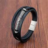 Bracelet Charm Jewelry 2021 woven Multi-layer Accessory Stainless Steel Leather Bracelet For Unisex - Touchy Style .