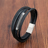 Bracelet Charm Jewelry 2021 woven Multi-layer Accessory Stainless Steel Leather Bracelet For Unisex - Touchy Style .