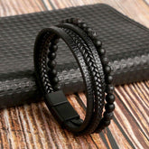 Bracelet Charm Jewelry 2021 woven Multi-layer Accessory Stainless Steel Leather Bracelet For Unisex - Touchy Style .