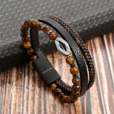 Bracelet Charm Jewelry 2021 woven Multi-layer Accessory Stainless Steel Leather Bracelet For Unisex - Touchy Style .