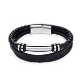 Bracelet Charm Jewelry 2021 woven Multi-layer Accessory Stainless Steel Leather Bracelet For Unisex - Touchy Style