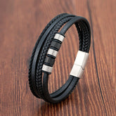 Bracelet Charm Jewelry 2021 woven Multi-layer Accessory Stainless Steel Leather Bracelet For Unisex - Touchy Style .