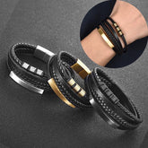 Bracelet Charm Jewelry 2021 woven Multi-layer Accessory Stainless Steel Leather Bracelet For Unisex - Touchy Style