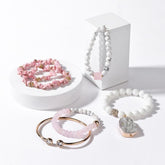 Bracelet Charm Jewelry Set 2021 Fashion Natural Stone Agates Crystal Wood Beads Bracelet - Touchy Style .