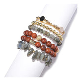 Bracelet Charm Jewelry Set 2021 Fashion Natural Stone Agates Crystal Wood Beads Bracelet - Touchy Style