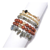 Bracelet Charm Jewelry Set 2021 Fashion Natural Stone Agates Crystal Wood Beads Bracelet - Touchy Style .