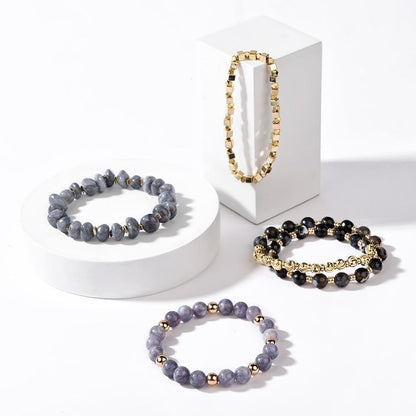 Bracelet Charm Jewelry Set Natural Semi-precious Stone Elegant Cut Crystal - Touchy Style