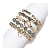 Bracelet Charm Jewelry Set Natural Semi-precious Stone Elegant Cut Crystal - Touchy Style