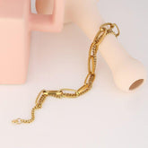 Bracelet Charm Jewelry Stainless Steel Chain Metal Texture YH1800A - Touchy Style .