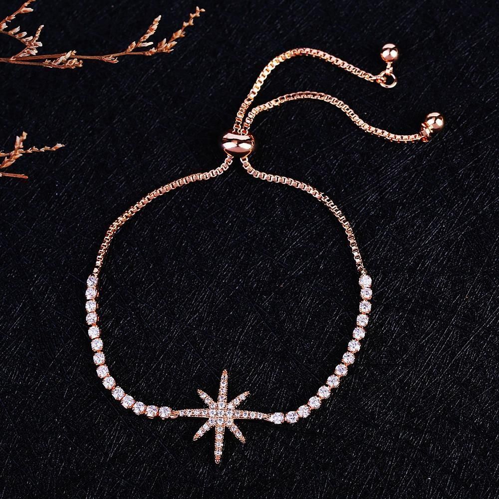 2-moon W/ Star Charm Gold Stainless Steel Jewelry Making Supplies Simple  Geometric Charm Shapes flat Bead Bracelet Sky Gift AV017 