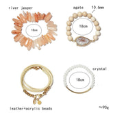 Bracelets Charm Jewelry Set BS0349 Natural Stone Brazil Agates Crystal Beads - Touchy Style